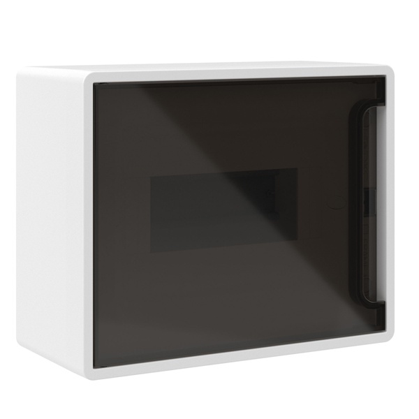 Щиток настенный DKC FRAME 8 модулей с тонированной дверцей с шиной IP40 белый