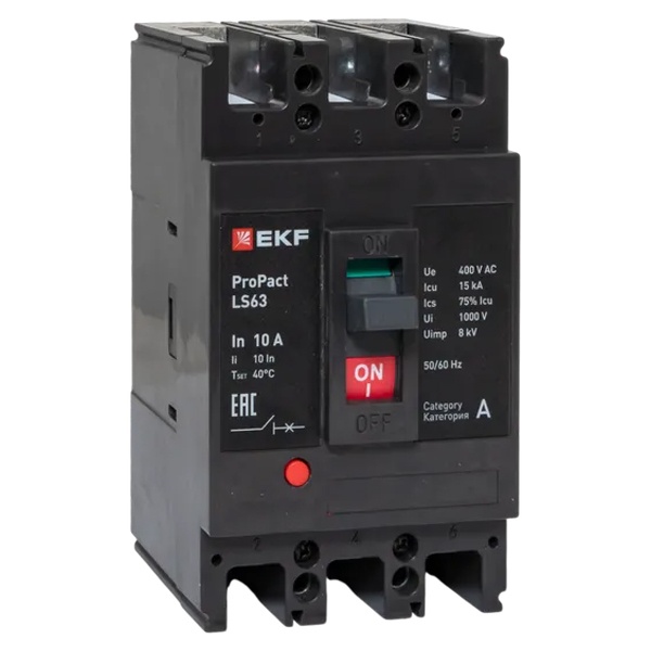 Выключатель автоматический EKF LS63 ProPact 3п 10А 15кА