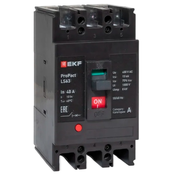 Выключатель автоматический EKF LS63 ProPact 3п 40А 15кА