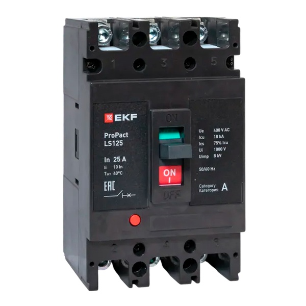 Выключатель автоматический EKF LS125 ProPact 3п 25А 18кА