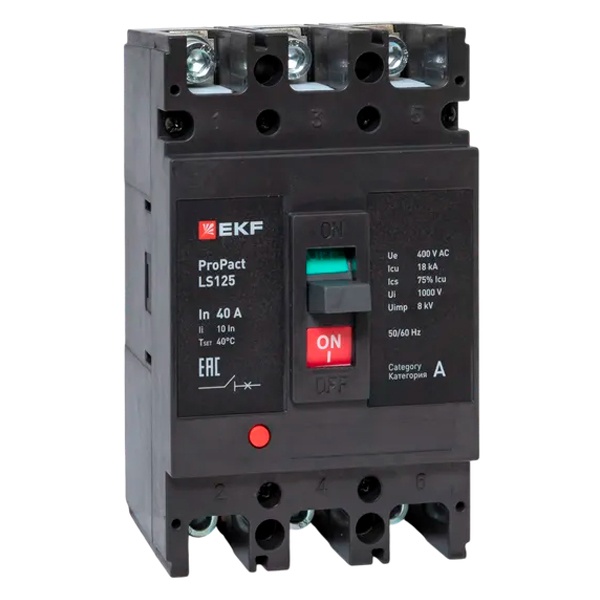 Выключатель автоматический EKF LS125 ProPact 3п 40А 18кА