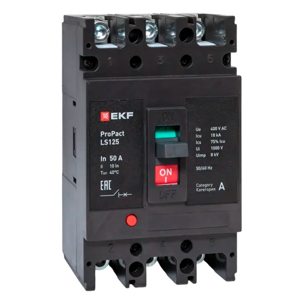 Выключатель автоматический EKF LS125 ProPact 3п 50А 18кА