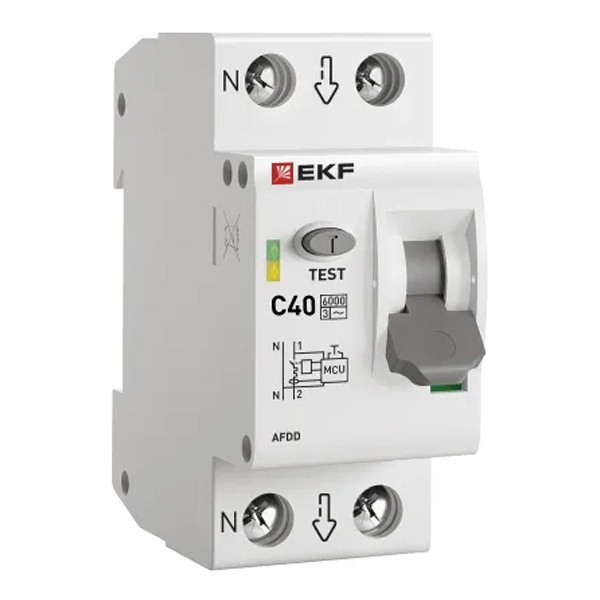 Устройство защиты от дугового пробоя УЗДП EKF с автоматическим выключателем 1P+N 40А (C) 6 кА