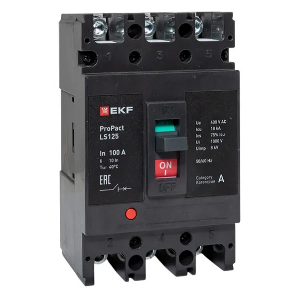 Выключатель автоматический EKF LS125 ProPact 3п 100А 18кА