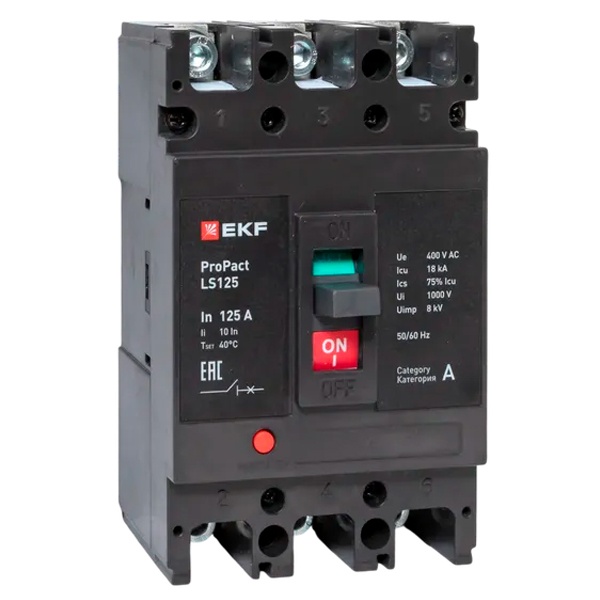 Выключатель автоматический EKF LS150 ProPact 3п 125А 18кА