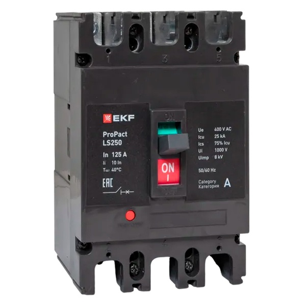 Выключатель автоматический EKF LS250 ProPact 3п 125А 25кА
