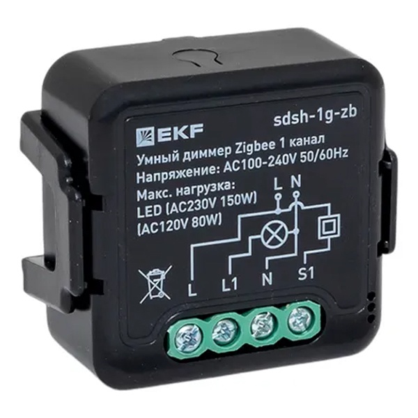 Диммер EKF в подрозетник с нейтралью 1-канальный Zigbee Connect Select 0,5А 230В