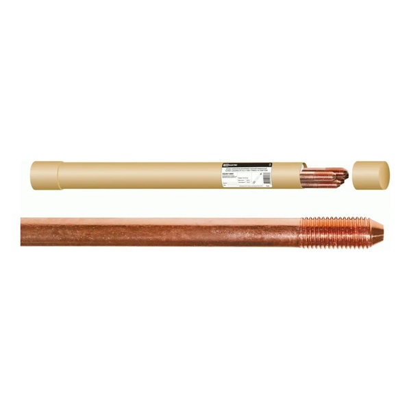 Штырь заземления TDM стальной омедненный 0,25mm c резьбой D14mm L1500mm СТАМ25.14.1500Р упаковка 6шт