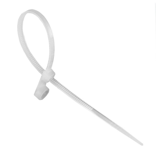 Хомут нейлоновый TDM с монтажным отверстием 3,6х150мм белый [упаковка 100шт]