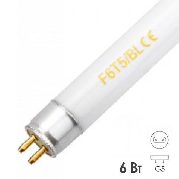 Лампа в ловушки для насекомых T5 6W G5 L212mm сушка гель-лака-полимер, для уничтожителя S 60м2