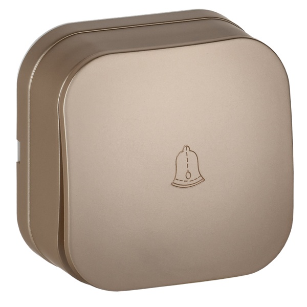 Накладная кнопка 1-клавишная ИЭК GLORY 10А ВСс20-1-0-ХШм шампань матовый