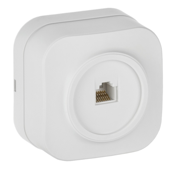 Накладная розетка компьютерная ИЭК GLORY RJ45 5E РК10-ХБм белый матовый