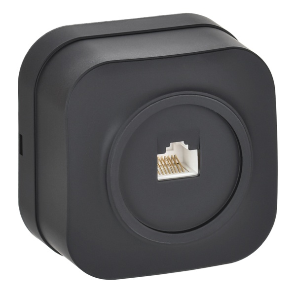 Накладная розетка компьютерная ИЭК GLORY RJ45 5E РК10-ХЧм черный матовый