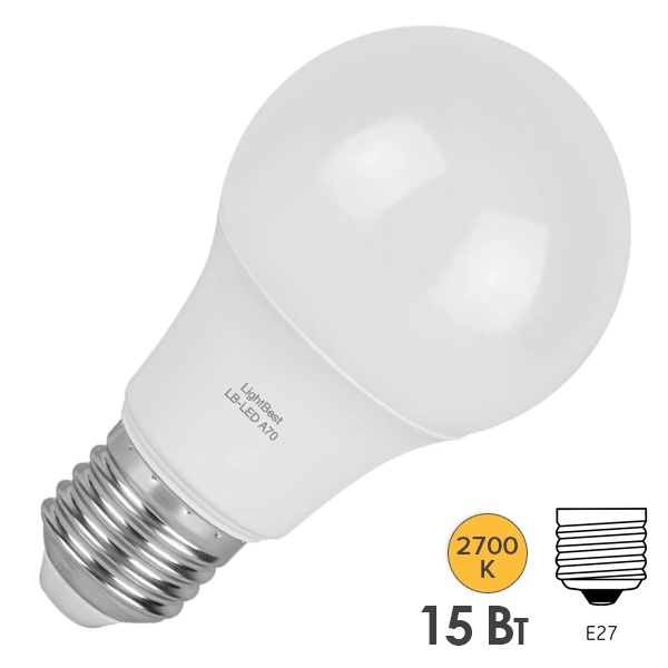 Лампа светодиодная LightBest LB-LED A70 15W 2700K E27 1350lm 70x132mm