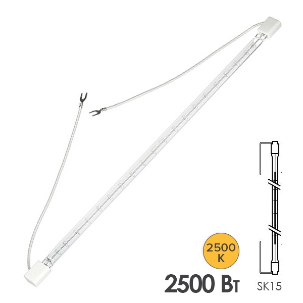 Лампа инфракрасная Ushio QIR400V-2500/ZD5 2500W 2500K 400V SK15 L375x11mm 9019358794