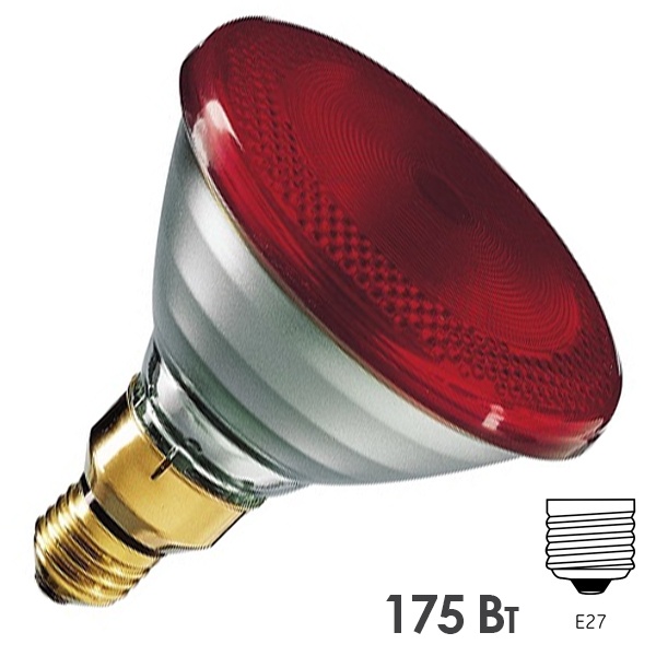 Лампа инфракрасная InterHeat 3G NEW PAR 175W E27 Red красное прессованное стекло