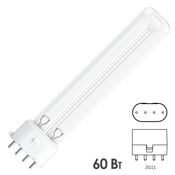 Лампа бактерицидная Osram PURITEC HNS L 60W 4P 2G11 специальная безозоновая