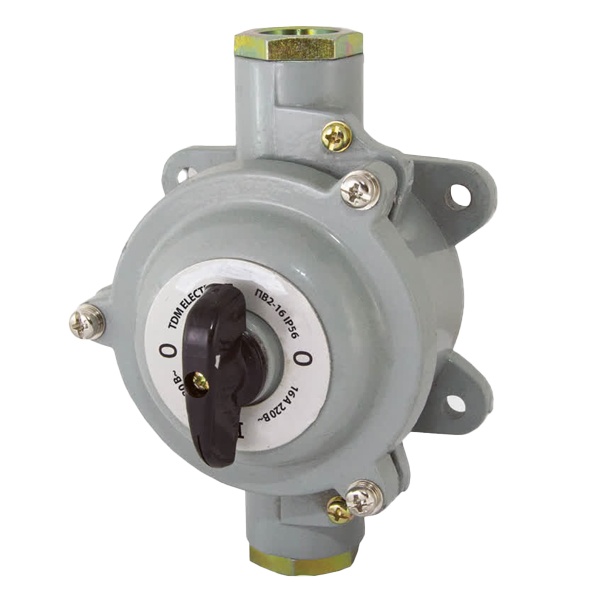 Пакетный выключатель TDM ПВ2-16 2П 16А силуминовый корпус IP56