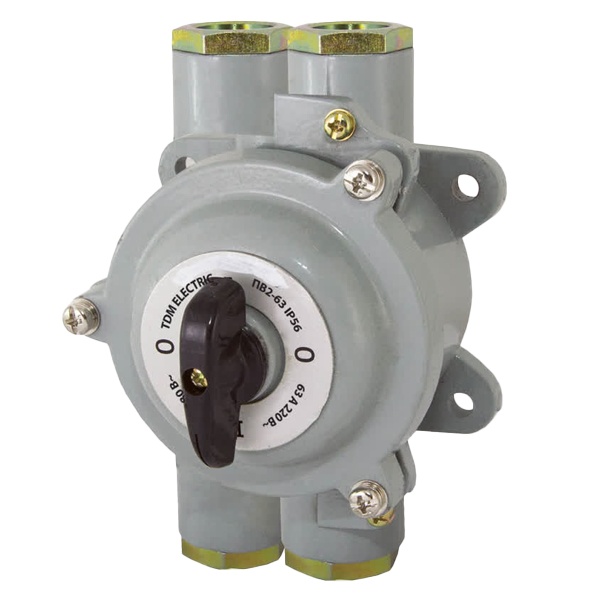 Пакетный выключатель TDM ПВ2-63 2П 63А силуминовый корпус IP56