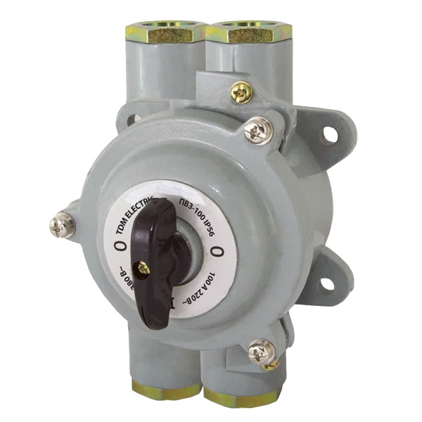 Пакетный выключатель TDM ПВ3-100 3П 100А силуминовый корпус IP56