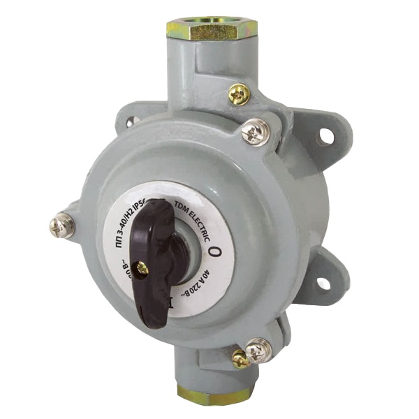 Пакетный переключатель TDM ПП3-40/Н2 3П 40А силуминовый корпус IP56