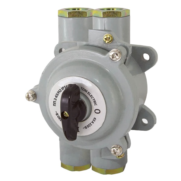 Пакетный переключатель TDM ПП2-63/Н2 2П 63А силуминовый корпус IP56