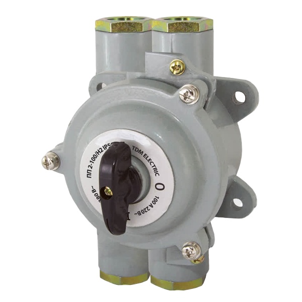 Пакетный переключатель TDM ПП2-100/Н2 2П 100А силуминовый корпус IP56