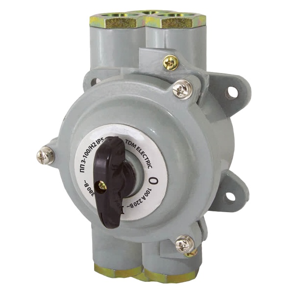 Пакетный переключатель TDM ПП3-100/Н2 3П 100А силуминовый корпус IP56