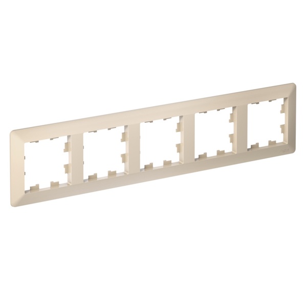 Рамка SE AtlasDesign Air 5 постов, бежевый/дымчатый белый