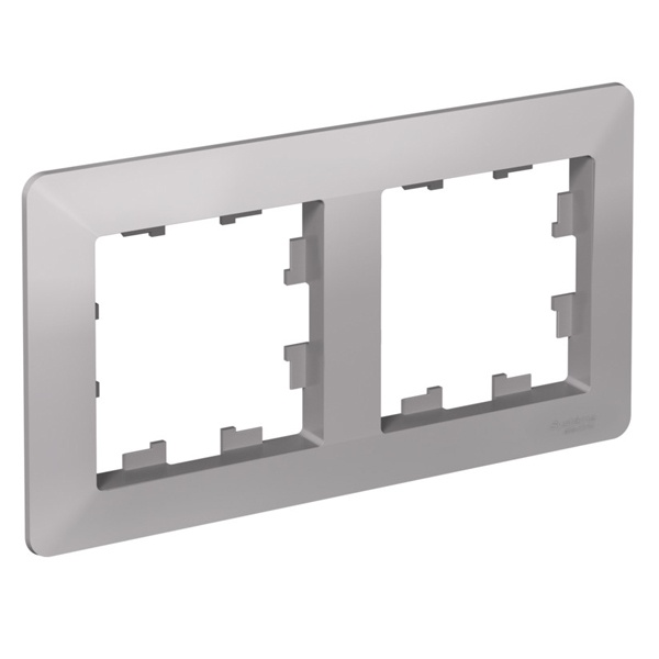 Рамка SE AtlasDesign Air 2 поста, алюминий/дымчатый черный