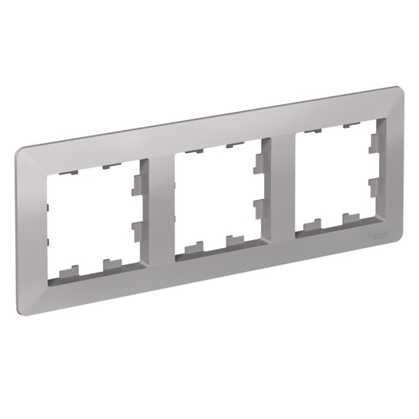 Рамка SE AtlasDesign Air 3 поста, алюминий/дымчатый черный