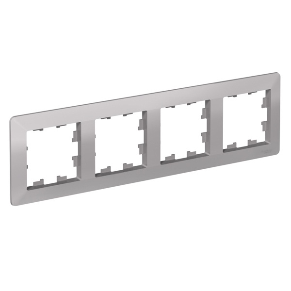 Рамка SE AtlasDesign Air 4 поста, алюминий/дымчатый черный