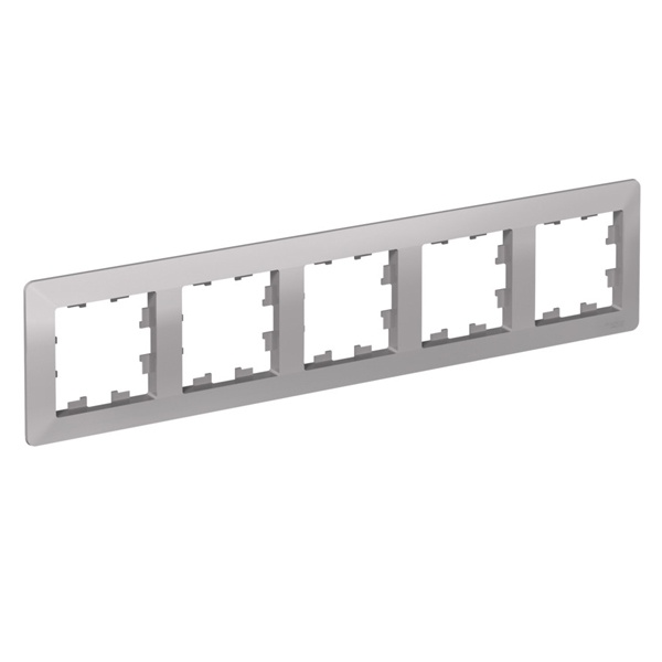 Рамка SE AtlasDesign Air 5 постов, алюминий/дымчатый черный