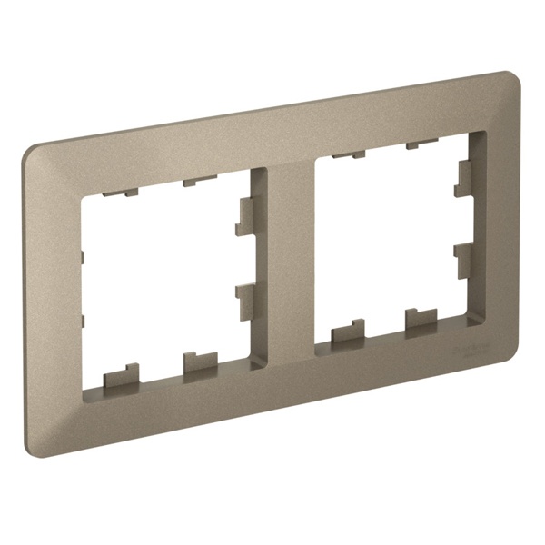 Рамка SE AtlasDesign Air 2 поста, шампань/дымчатый черный