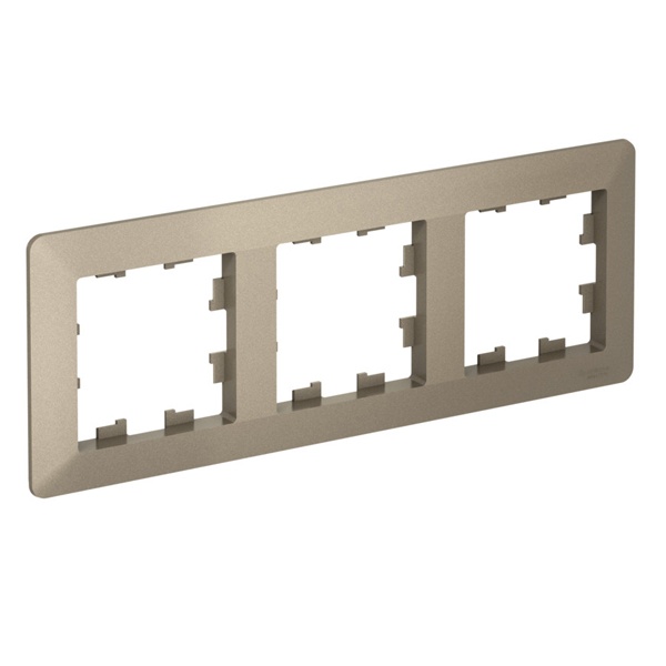 Рамка SE AtlasDesign Air 3 поста, шампань/дымчатый черный