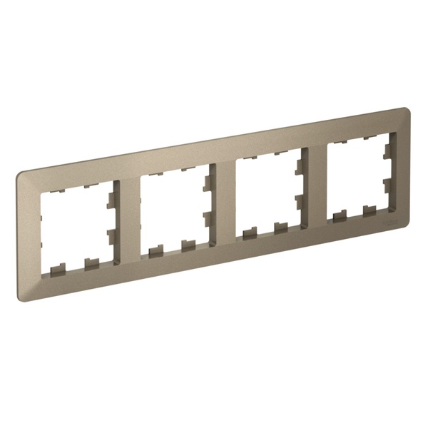 Рамка SE AtlasDesign Air 4 поста, шампань/дымчатый черный