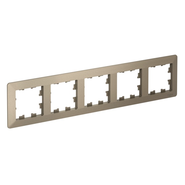 Рамка SE AtlasDesign Air 5 постов, шампань/дымчатый черный