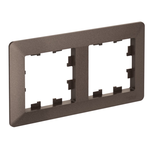 Рамка SE AtlasDesign Air 2 поста, мокко/дымчатый черный