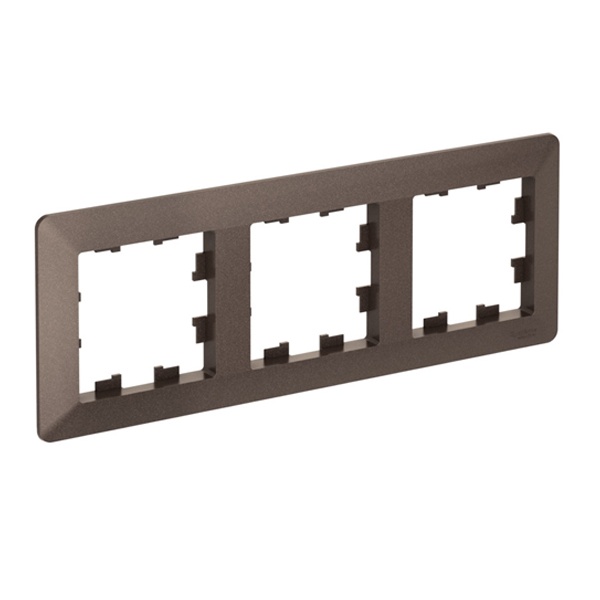 Рамка SE AtlasDesign Air 3 поста, мокко/дымчатый черный