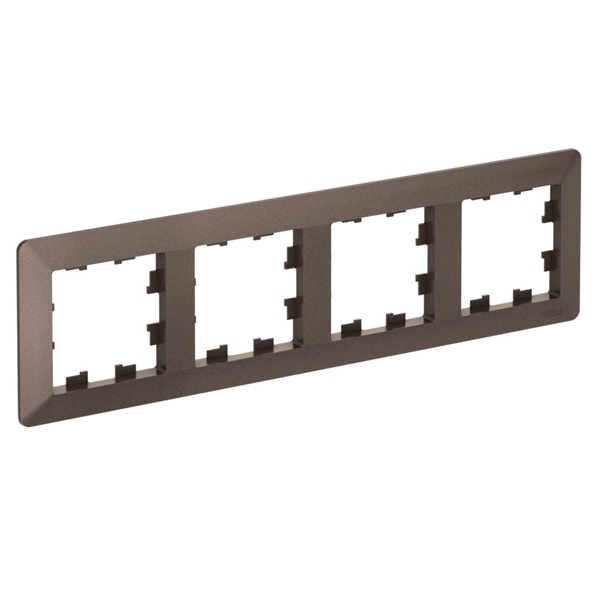 Рамка SE AtlasDesign Air 4 поста, мокко/дымчатый черный