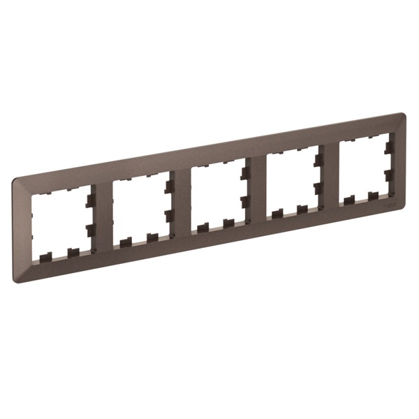 Рамка SE AtlasDesign Air 5 постов, мокко/дымчатый черный