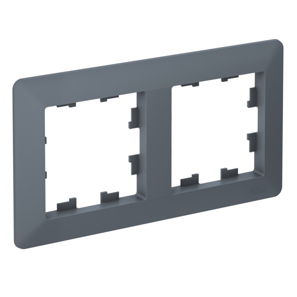 Рамка SE AtlasDesign Air 2 поста, грифель/дымчатый черный