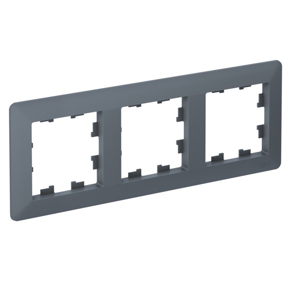 Рамка SE AtlasDesign Air 3 поста, грифель/дымчатый черный