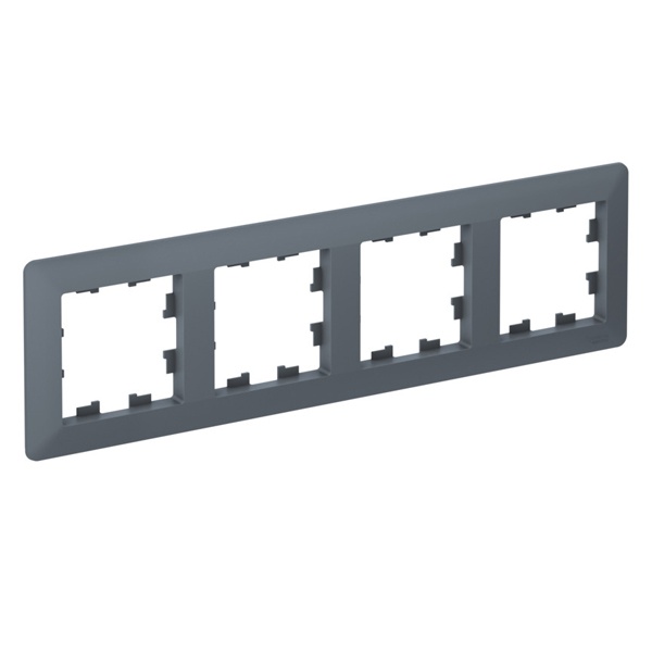 Рамка SE AtlasDesign Air 4 поста, грифель/дымчатый черный