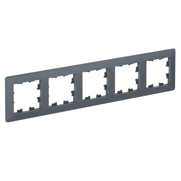 Рамка SE AtlasDesign Air 5 постов, грифель/дымчатый черный