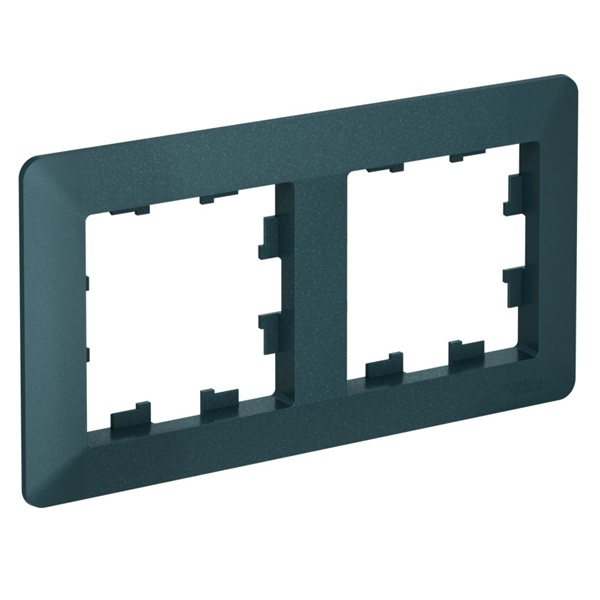 Рамка SE AtlasDesign Air 2 поста, изумруд/дымчатый черный