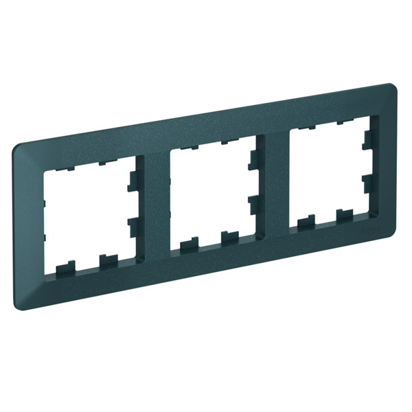 Рамка SE AtlasDesign Air 3 поста, изумруд/дымчатый черный