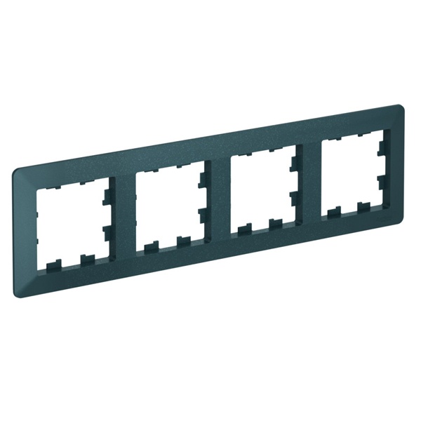 Рамка SE AtlasDesign Air 4 поста, изумруд/дымчатый черный