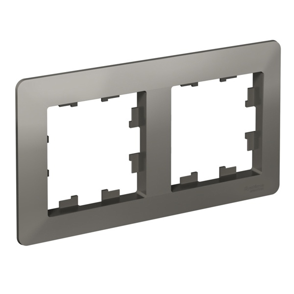 Рамка SE AtlasDesign Air 2 поста, сталь/дымчатый черный