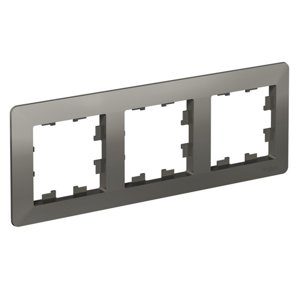 Рамка SE AtlasDesign Air 3 поста, сталь/дымчатый черный